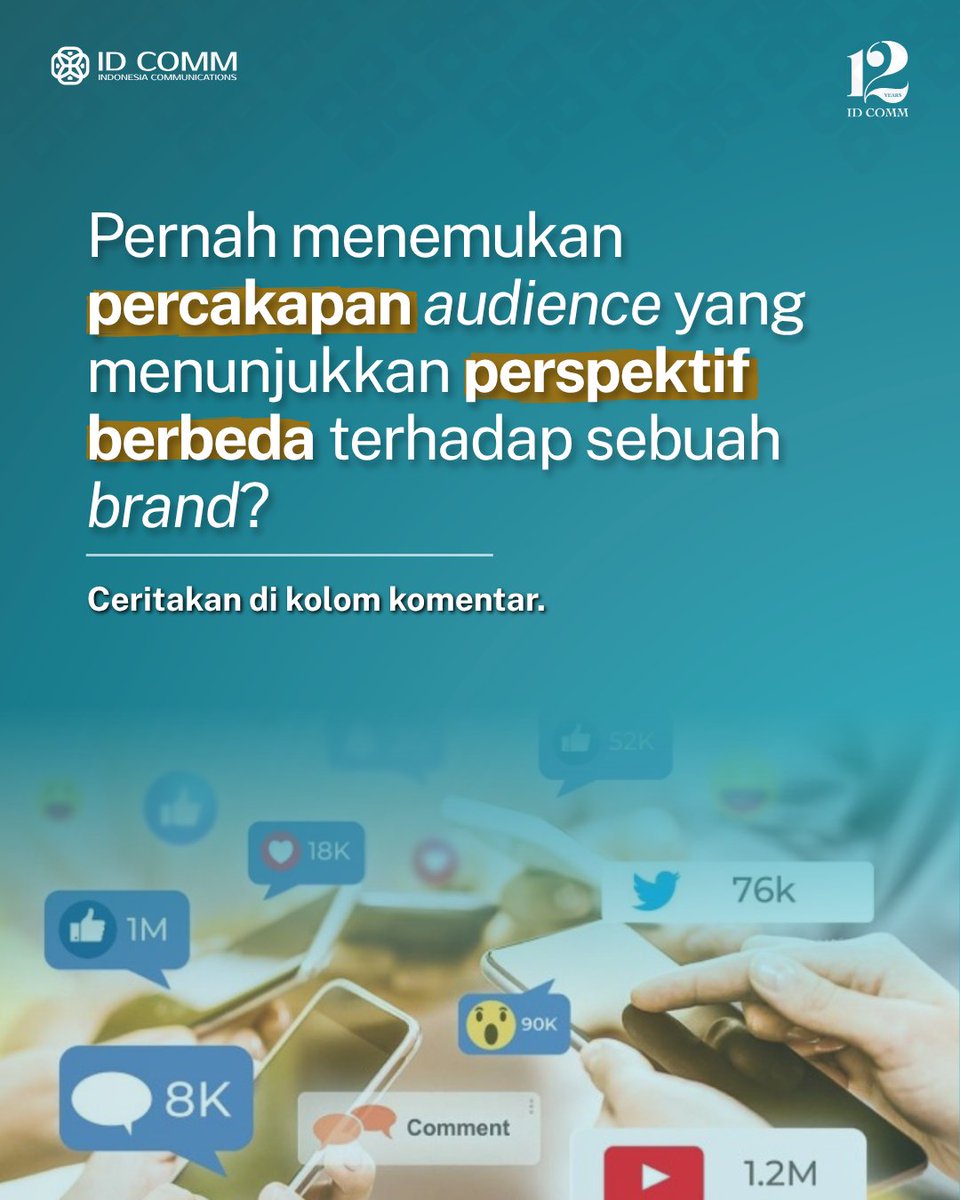 idcomm_id's tweet photo. Karena di balik percakapan yang terlihat biasa, bisa saja ada cerita yang lebih besar. Pernah menemukan percakapan random yang ternyata punya makna lebih?
#StrategicCommunication #SocialListening #DigitalCommunication #PRAgencyJakarta https://t.co/VtOKT6LXUJ