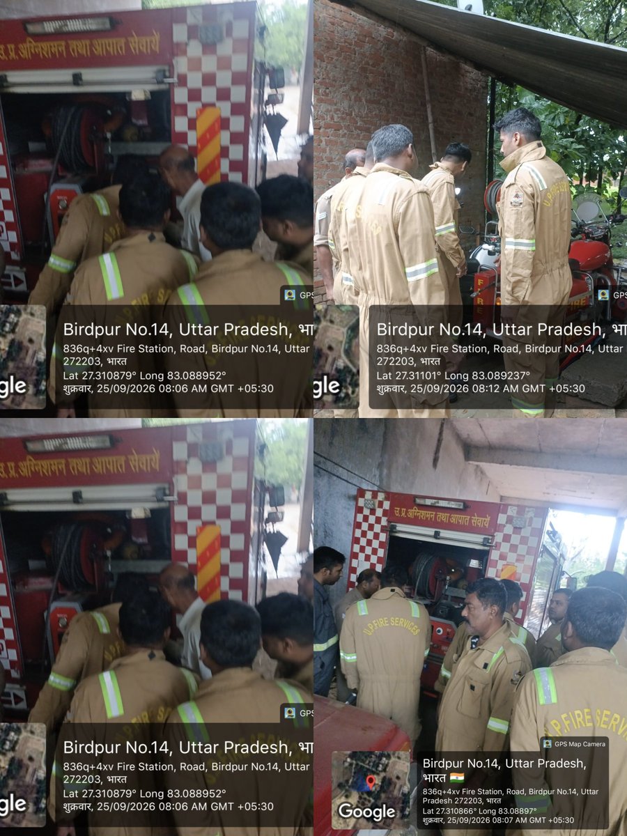 siddharthngfire's tweet photo. दि०25.09.2026 को ADG महोदया, #UPF&amp;ES के आदेशानुसार एवं #CFO सिद्धार्थनगर महोदय के निर्देशन में समस्त अग्निशमन केंद्रों पर फ़ायरबाइक व एफक्यूआरवी का अभ्यास कराकर सुरक्षित संचालन एवं आवश्यक सावधानियों का प्रशिक्षण दिया गया। #siddharthnagpol @fireserviceup https://t.co/v0aWipwc9r