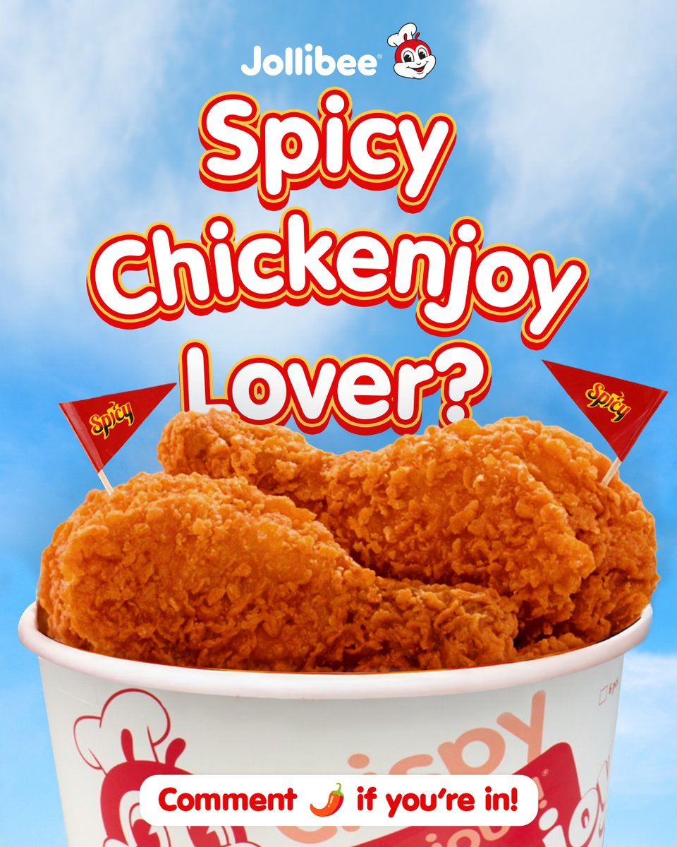 Jollibee's tweet photo. Spicy na, delicious pa! 😋🌶️🍗 ‘Yan ang red flag na green flag! 🚩💚

Order na ng Spicy Chickenjoy to spice up your day! ❤️ https://t.co/DeroYOjO8D