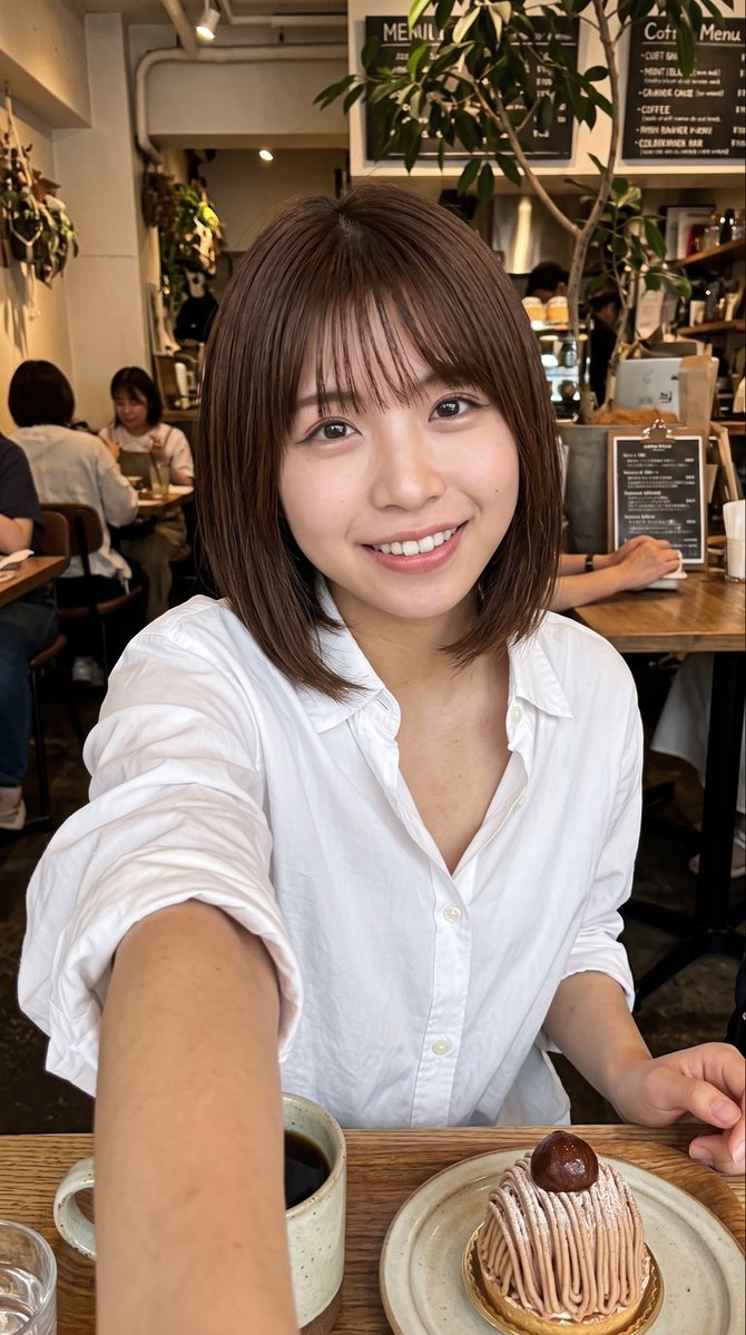 tahna161's tweet photo. 寄り道して大好物のモンブラン✨
#AI美女 https://t.co/2tutoUqtBq