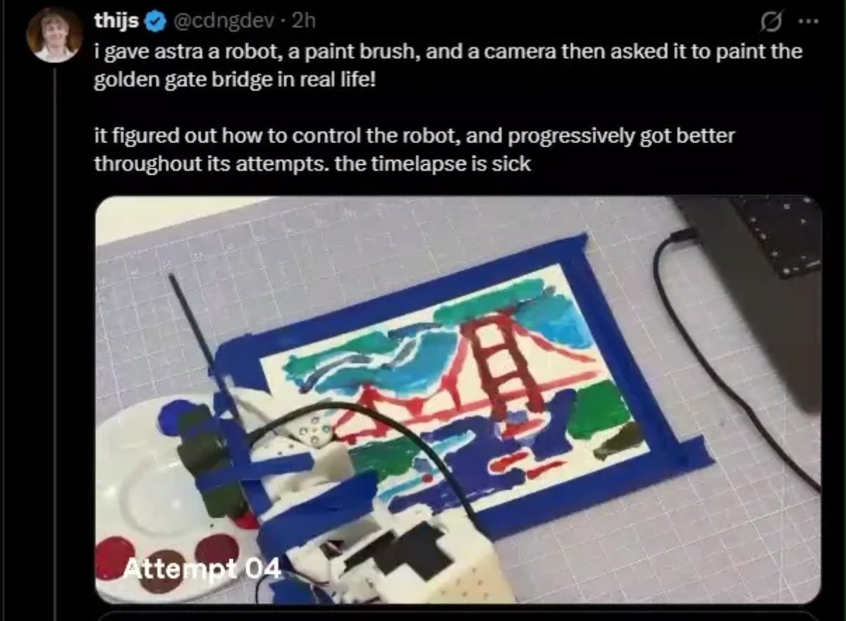 le_norbertbret's tweet photo. @Mallchad @MelissaKampers @vikktorrrre State-of-the-art models are already capable of painting, driving Toyota Corollas, and playing Minecraft. I see no reason why scaling and LLMs wouldn’t reach your definition within the next five years. https://t.co/gBTGhRBOHq