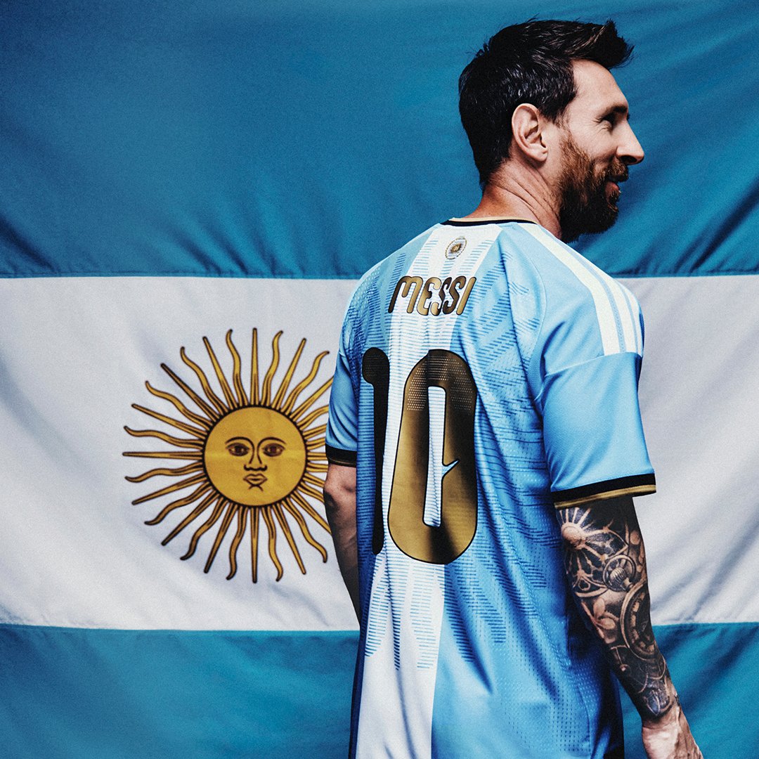 brfootball's tweet photo. Argentina and adidas drop a special edition Leo Messi collection, which includes a jersey they will wear during the legend’s farewell game against Benin on October 6 🇦🇷🌟 https://t.co/xyzVQd3Hgb