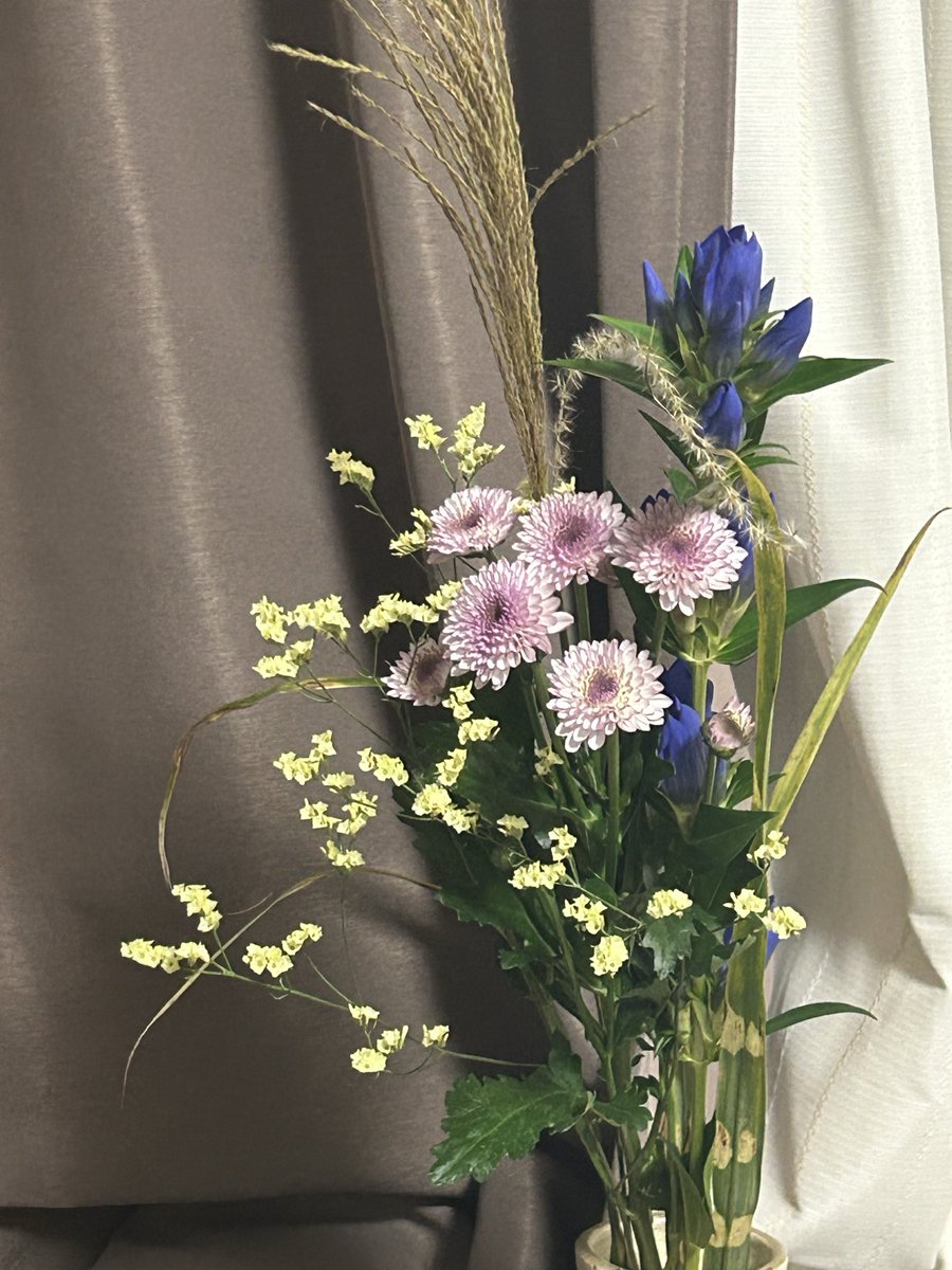 IdSakuya's tweet photo. 中秋の月🌕と部屋に飾った
ススキ入りの花束
#中秋の名月
#2026年 https://t.co/jD66ovFPmp