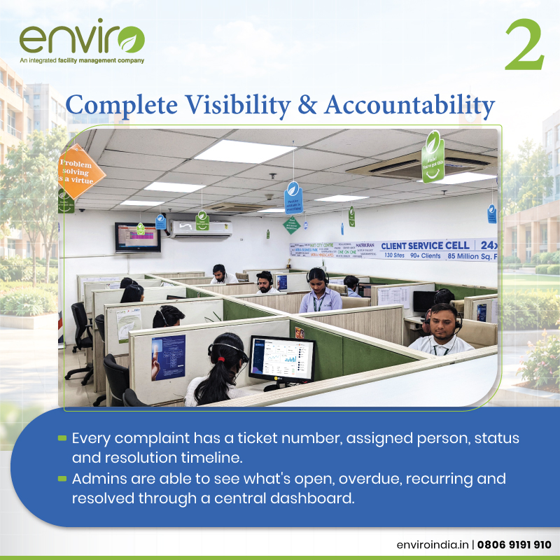 enviro_india's tweet photo. 24x7 #ComplaintManagement for #Universities — fast response, full visibility, and data-driven #PreventiveMaintenance. That's #Enviro.
#ComplaintManagementSystem #CSC #ClientServiceCell #CampusManagement #CampusOperations #University #Education #IFMS #FacilityManagement https://t.co/s0gLEmsjZs