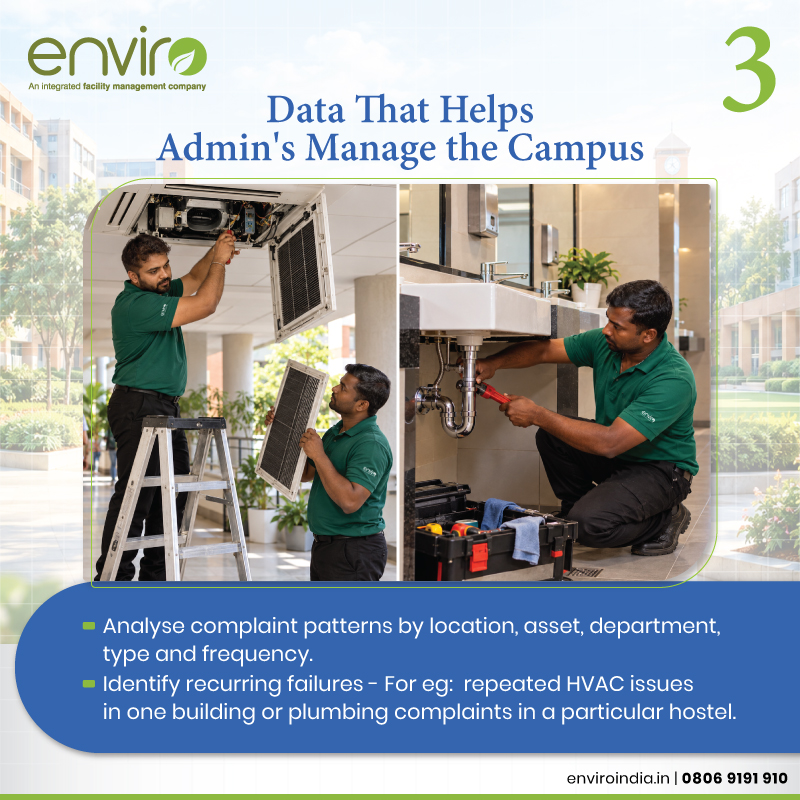 enviro_india's tweet photo. 24x7 #ComplaintManagement for #Universities — fast response, full visibility, and data-driven #PreventiveMaintenance. That's #Enviro.
#ComplaintManagementSystem #CSC #ClientServiceCell #CampusManagement #CampusOperations #University #Education #IFMS #FacilityManagement https://t.co/s0gLEmsjZs