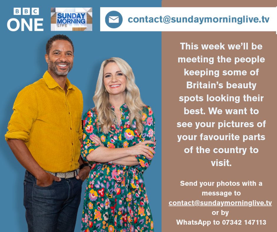 bbcsml's tweet photo. This week we’ll be meeting the people keeping some of Britain’s beauty spots looking their best.  We want to see your pictures of your favourite parts of the country to visit. Send your photos with a message to contact@sundaymorninglive.tv  Or by WhatsApp to 07342 147113 https://t.co/lYQEgMKdbE
