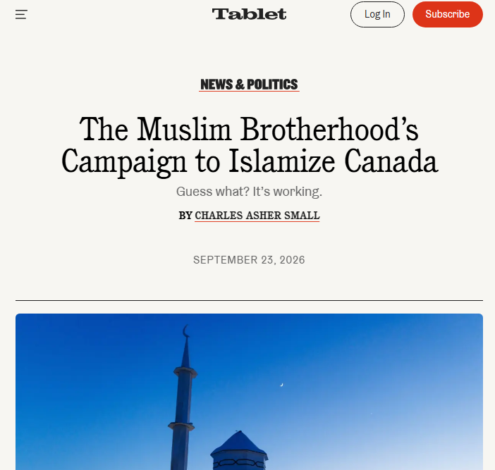 cbcwatcher's tweet photo. Wake-up call: The Muslim Brotherhood’s Canadian network of student groups, charities, and advocacy organizations is already producing results: street mobilization, antisemitic violence, and policy capture. “Guess what? It’s working”

Unlike the US, France, the UK, and Austria, Canada has never investigated these networks. Their method is entryism—narrative control, institutional embedding, then legal and electoral pressure. A key tool is “anti-Palestinian racism,” used to recast criticism of Hamas as racism and Zionism as hate. As one critic put it: that foreign narrative “is now being smuggled into Canadian schools and policy under the guise of anti-racism”

Inside government and at the ballot box the same pattern holds: internal employee networks, plus a “Vote Palestine” campaign targeting dozens of swing ridings

Canada is being reshaped from within and everyone has chosen not to look @asherchas
