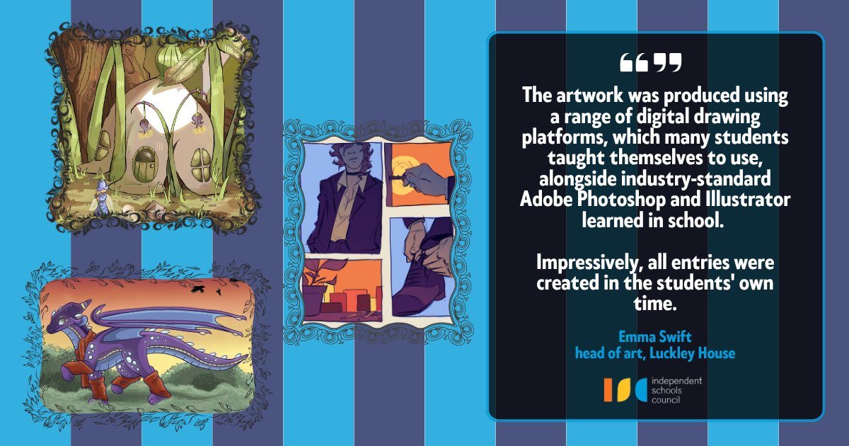 ISC_schools's tweet photo. And here we were thinking our painting by numbers effort was quite good...!
Pupils of @LuckleyHouse School in Wokingham have set the bar very high indeed with outstanding achievements in this year's ISA Digital Art Competition 🎨+🖌️+💻=🖼️ https://t.co/cckj0r9MEi