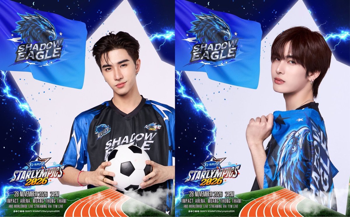TrendforPS_TH's tweet photo. 89 + 11 = 100 พี่นักบอลน้องนักวิ่งเติมใจเต็มร้อย 🖤🤍💙🦅

#GMMTVStarlympics2026
#PerthSanta #เพิร์ธเเซนต้า https://t.co/oA0idC3LNn