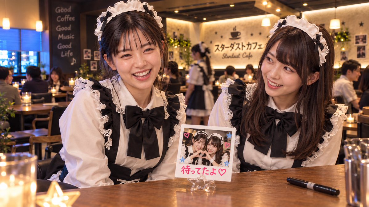 aaAia2026's tweet photo. 親友のよしえちゃんに誘われて、
今日はコンカフェの体験入店初日です☕️

「常連さんには、このくらい書くんだよ」って
チェキに《待ってたよ♡》

……初日から距離、近くない？笑

よしえちゃんの常連さん、今日は彩葉とも仲良くしてくれる？✨ https://t.co/sFe8PVaKNn