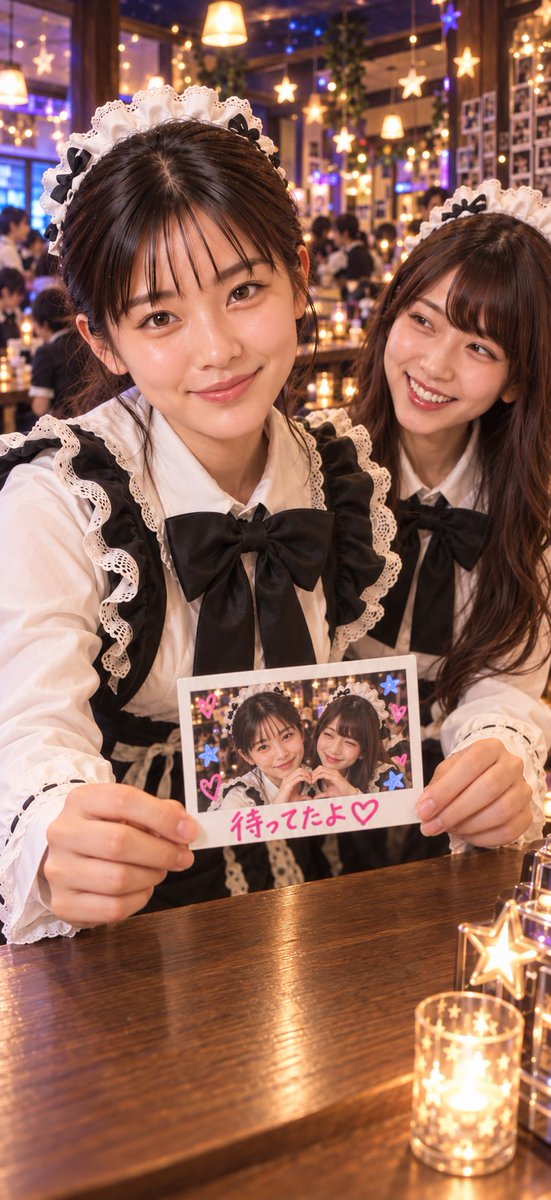 aaAia2026's tweet photo. 親友のよしえちゃんに誘われて、
今日はコンカフェの体験入店初日です☕️

「常連さんには、このくらい書くんだよ」って
チェキに《待ってたよ♡》

……初日から距離、近くない？笑

よしえちゃんの常連さん、今日は彩葉とも仲良くしてくれる？✨ https://t.co/sFe8PVaKNn