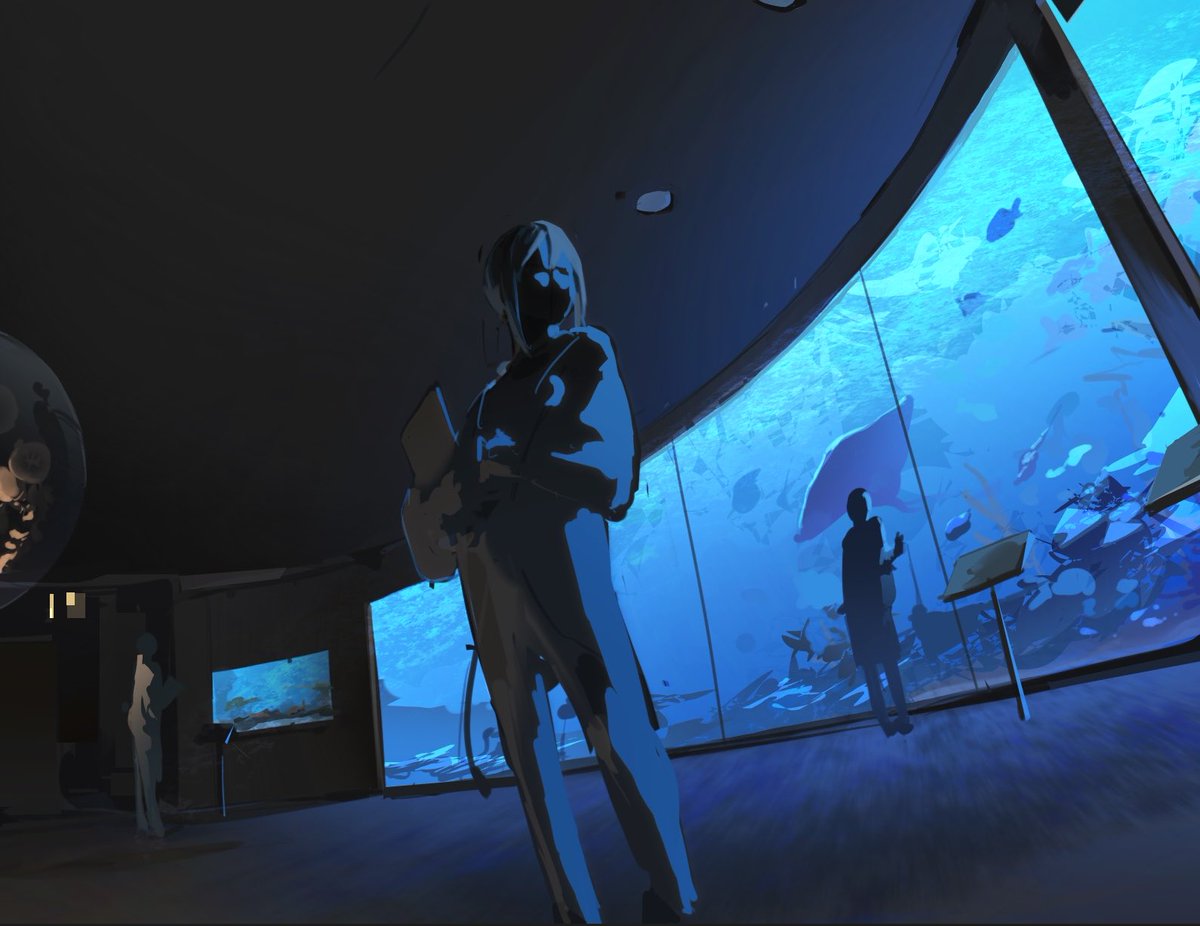 higasa_rgb's tweet photo. 資料なしで唐突に描き出した水族館🐟
意外とそれっぽい?! https://t.co/5snslnO31I