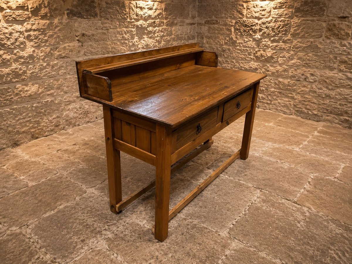 KaranVanmeter's tweet photo. Timeless farmhouse style, built to last. This solid pine console table features two drawers, a spacious work surface and raised gallery back—perfect for hallways, kitchens, home offices or display. Save 30% with code SAVE30. https://t.co/YiukeYj3Pc