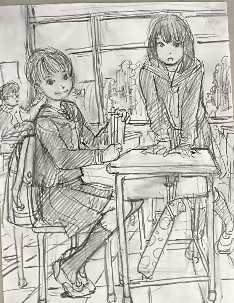sim_kyrm's tweet photo. 定期的にXでパース論争が起きます。私なんか論破されるだけだから近づけません。
仮に新人さんにこんな課題を出す。
「左図より更に近づいた絵を描きなさい」
拡大コピーの様に正確な比率で大きく描く子もいれば、右の様な誇張し過ぎな絵の子もいる。
要はその子のイメージ次第ですよね。 https://t.co/XYptFMifrG