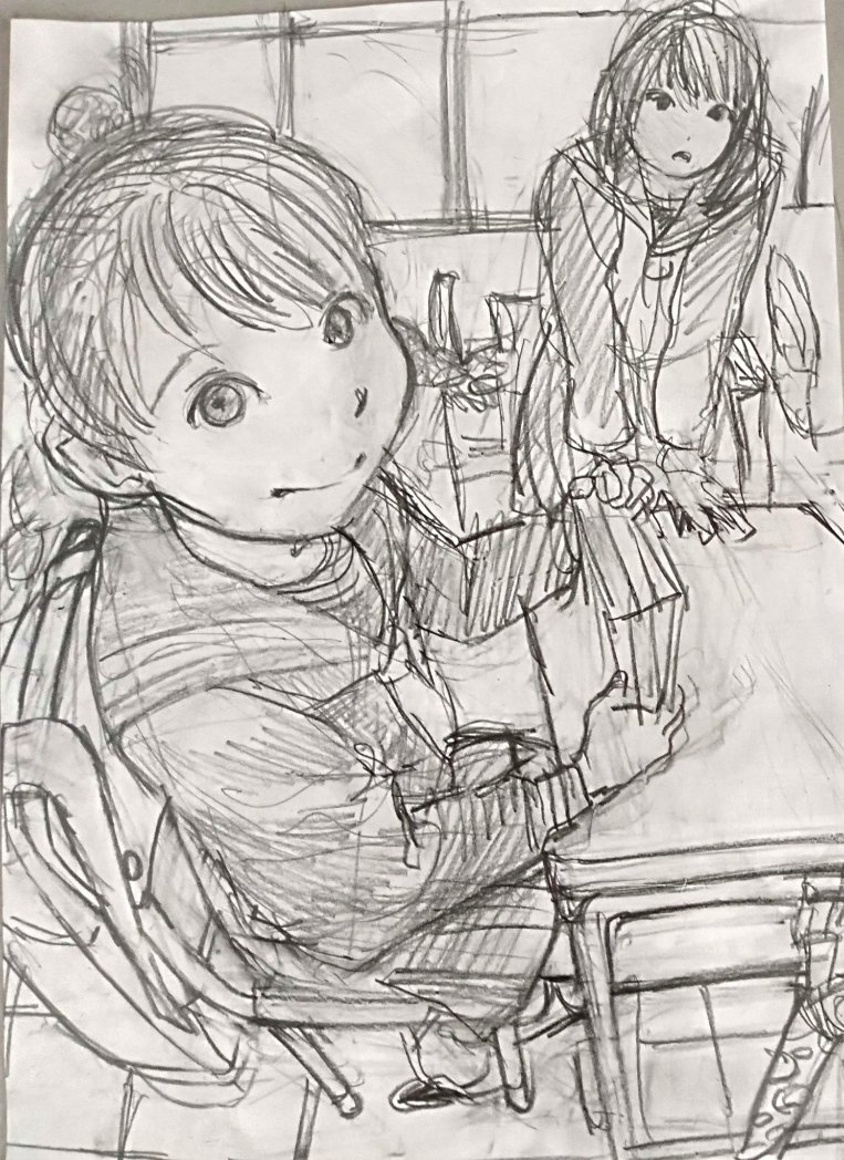 sim_kyrm's tweet photo. 定期的にXでパース論争が起きます。私なんか論破されるだけだから近づけません。
仮に新人さんにこんな課題を出す。
「左図より更に近づいた絵を描きなさい」
拡大コピーの様に正確な比率で大きく描く子もいれば、右の様な誇張し過ぎな絵の子もいる。
要はその子のイメージ次第ですよね。 https://t.co/XYptFMifrG