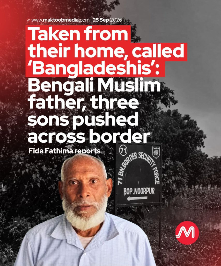 MaktoobMedia's tweet photo. A Bengali Muslim father and his three sons, including a 16-year-old, were allegedly pushed into Bangladesh despite electoral records showing that the father and one son voted in West Bengal’s 2026 Assembly elections.

@Fathima15Fida reports 

https://t.co/hNgjhVCP3h https://t.co/3LV0UmuFdz