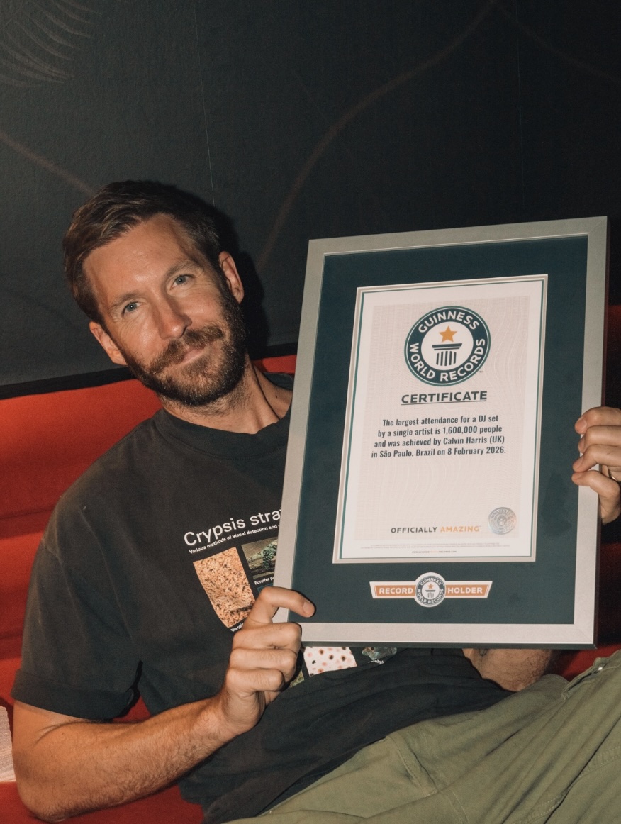 GWR's tweet photo. .@CalvinHarris turned the Brazilian city of São Paulo into one massive street party by climbing on board a carnival float and performing a DJ set in front of an estimated 1.6 million revellers on 8 February 2026 - the largest attendance for a DJ set by a single artist. https://t.co/vYpQBUGfEV