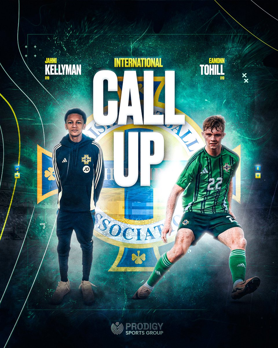 prodigysprtsgrp's tweet photo. International call-ups π
Congratulations to Jahmi Kellyman and Eamonn Tohill on their selection for the Northern Ireland U19 squad for their upcoming games. π
A proud moment for both boys π
-
#ProdigySportsGroup #InYourCorner https://t.co/J59BIvIRYN