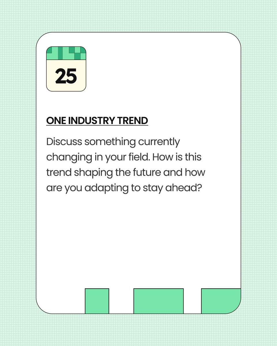 Rhuceapp's tweet photo. There’s always something changing in every industry. 👀
For Day 25, tell us about one trend you’re seeing in your field right now.
What’s changing, where do you think it’s headed, and how are you adapting to stay ahead?
Day 25/30. #Rhuce30DaysChallenge https://t.co/xGcnJZ1dEs