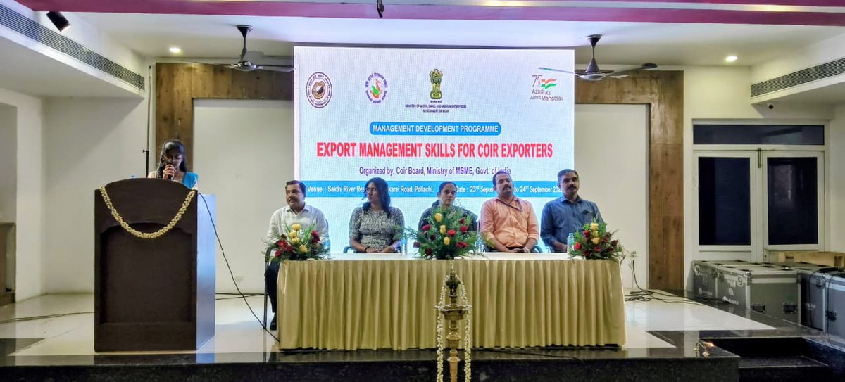IndianCoir's tweet photo. Coir Board organized a two-day Management Development Programme (MDP) on “Export Management Skills for Coir Exporters” from 23rd to 24th September 2026 at Pollachi, with the objective of enhancing the export management capabilities of coir entrepreneurs. @minmsme @PMOIndia https://t.co/AXAK63Aqqr