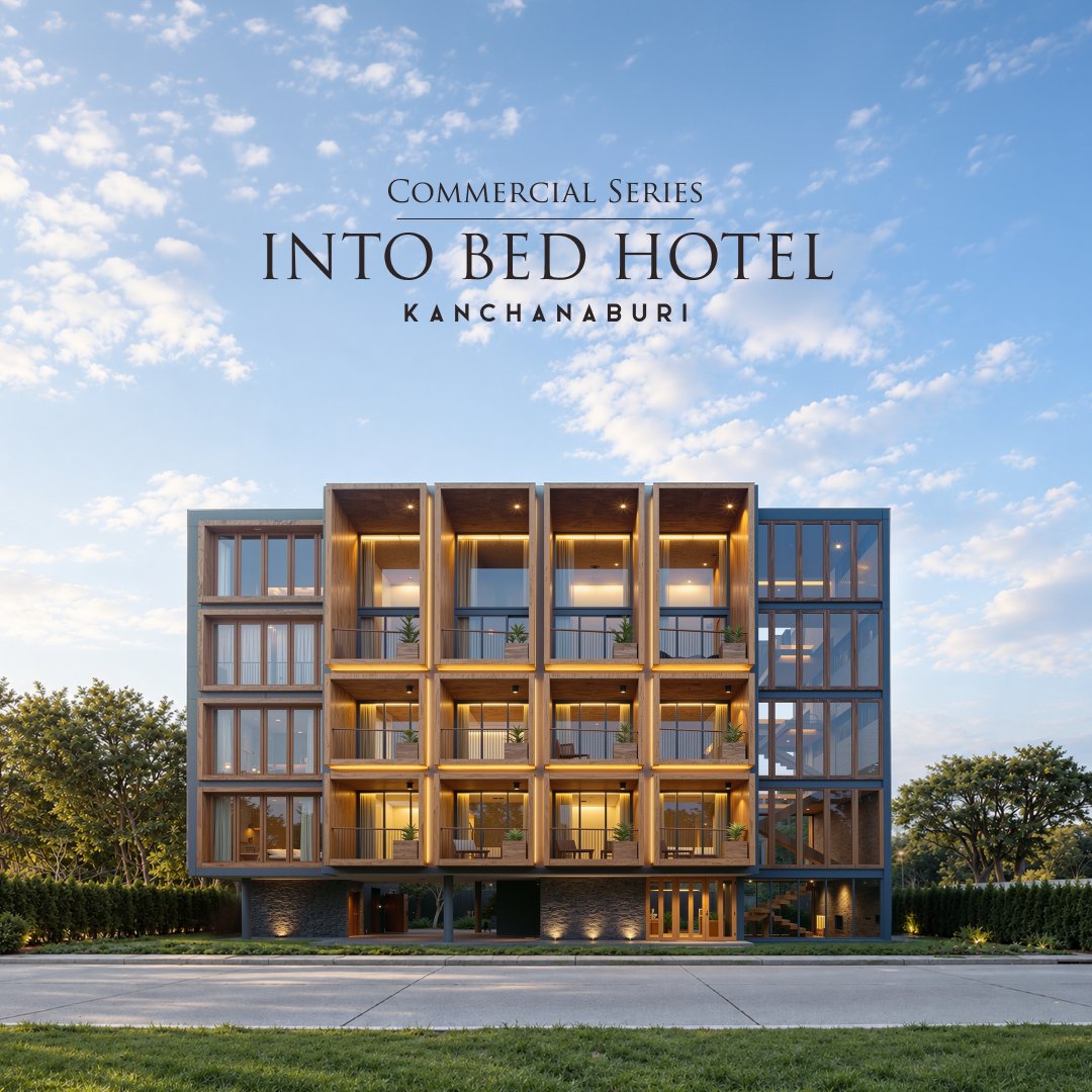 YanArchitects's tweet photo. Into Bed Hotel | Rhythm of Rest

จังหวะของห้องพักถูกเปลี่ยนเป็น Sculptural Façade ที่เล่นกับแสงและเงา

 Natural Timber ที่เชื่อมกับธรรมชาติสร้างประสบการณ์การพักผ่อนที่เรียบง่ายและสงบ

Simple living, shaped by rhythm, warmth, and light.

#yanarchitects #ย่านสถาปนิก https://t.co/vAASk174xK