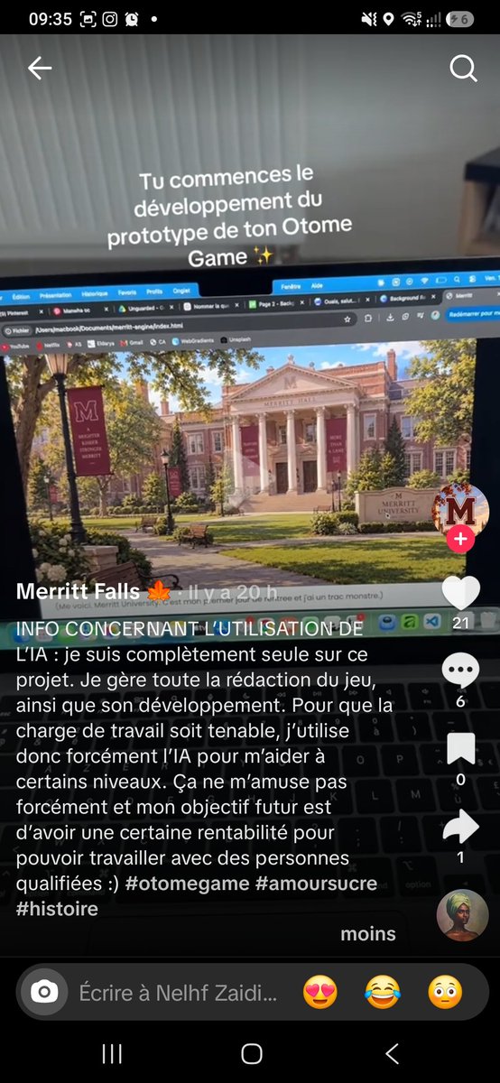 biscornulle's tweet photo. ⚠️MESSAGE POUR LA COMMU OTOME GAME / FAN D'AMOUR SUCRÉ ⚠️

Faites attention à qui vous donnez du buzz. Cette personne utilise de l'ia pour créer son otome game. 

#amoursucre #amordoce #corazondemelon #cdmtwt #otomegame https://t.co/TLrzvKOTDL