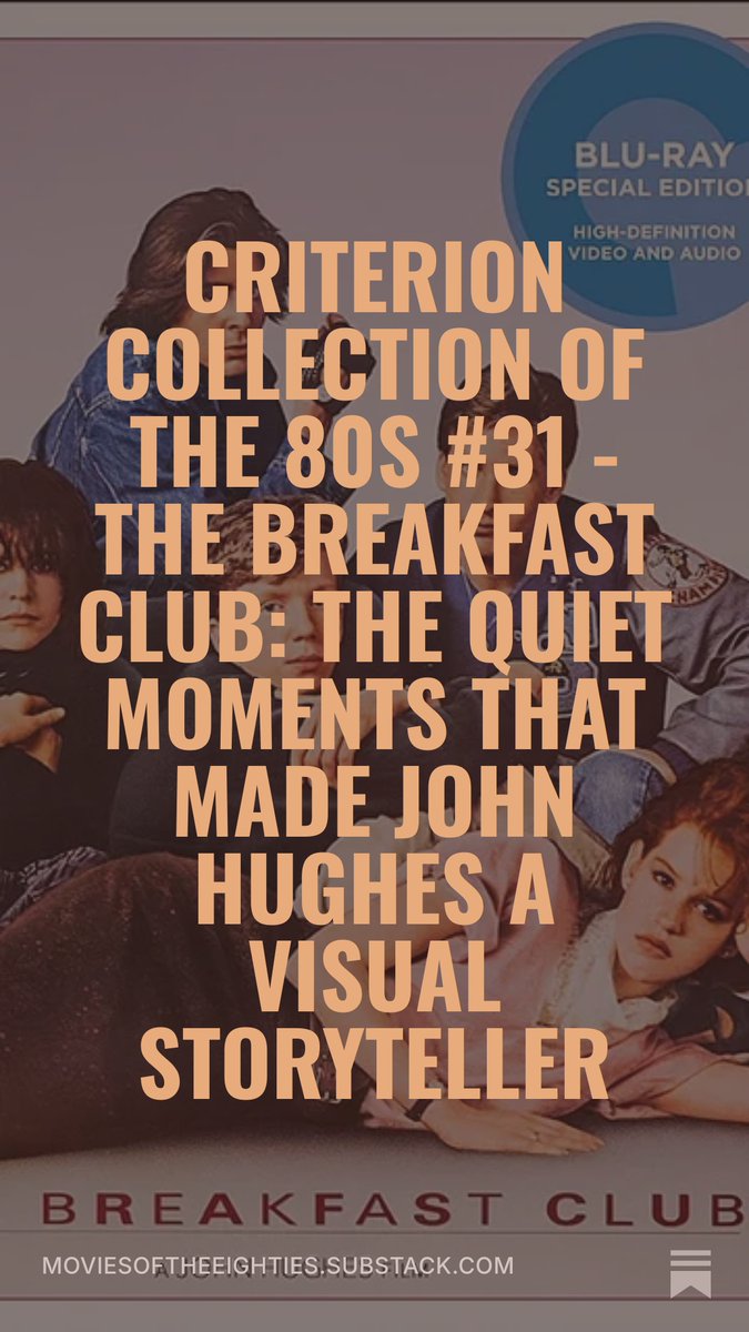moviesofthe80sV's tweet photo. Criterion Collection of the 80s: The Breakfast Club
https://t.co/16o06uyTQt
#TheBreakfastClub #Moviesofthe80s #JohnHughes #CriterionCollection #TheCriterionCollection #Movies https://t.co/x8d4ZXF3vt