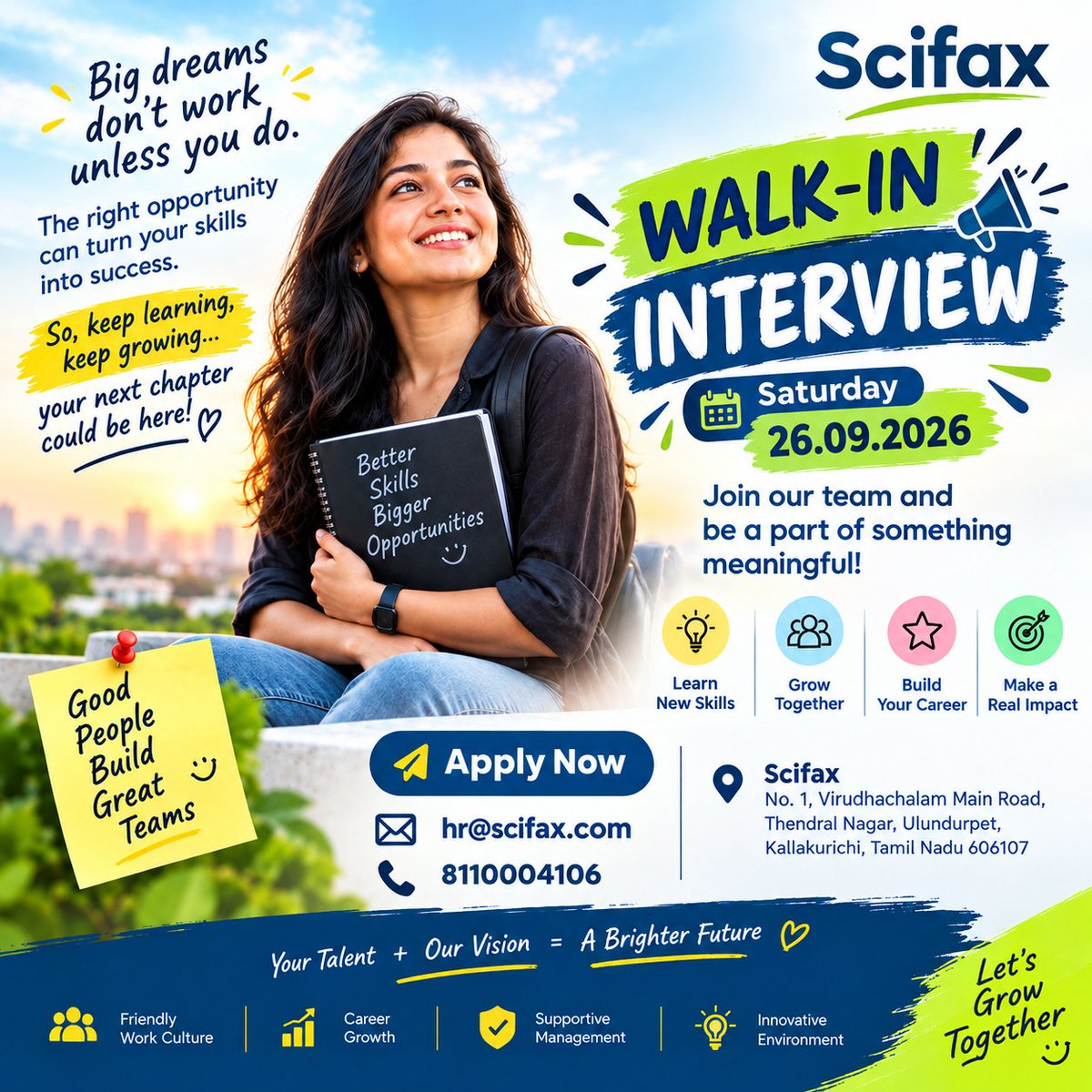 Scifaxoffice's tweet photo. We’re Hiring – Program Manager at Scifax! 💼

👨‍💼 Role: Program Manager
📍 Locations: Multiple Branches
🕘 Work Hours: 9:00 AM – 5:00 PM
🌟 Eligibility: Freshers &amp; Experienced (0–5 Years)

📧 Send your CV to: hr@scifax.com
📞 Phone: +91 81100 04106

✨ Apply Today https://t.co/35RNktmzQ0