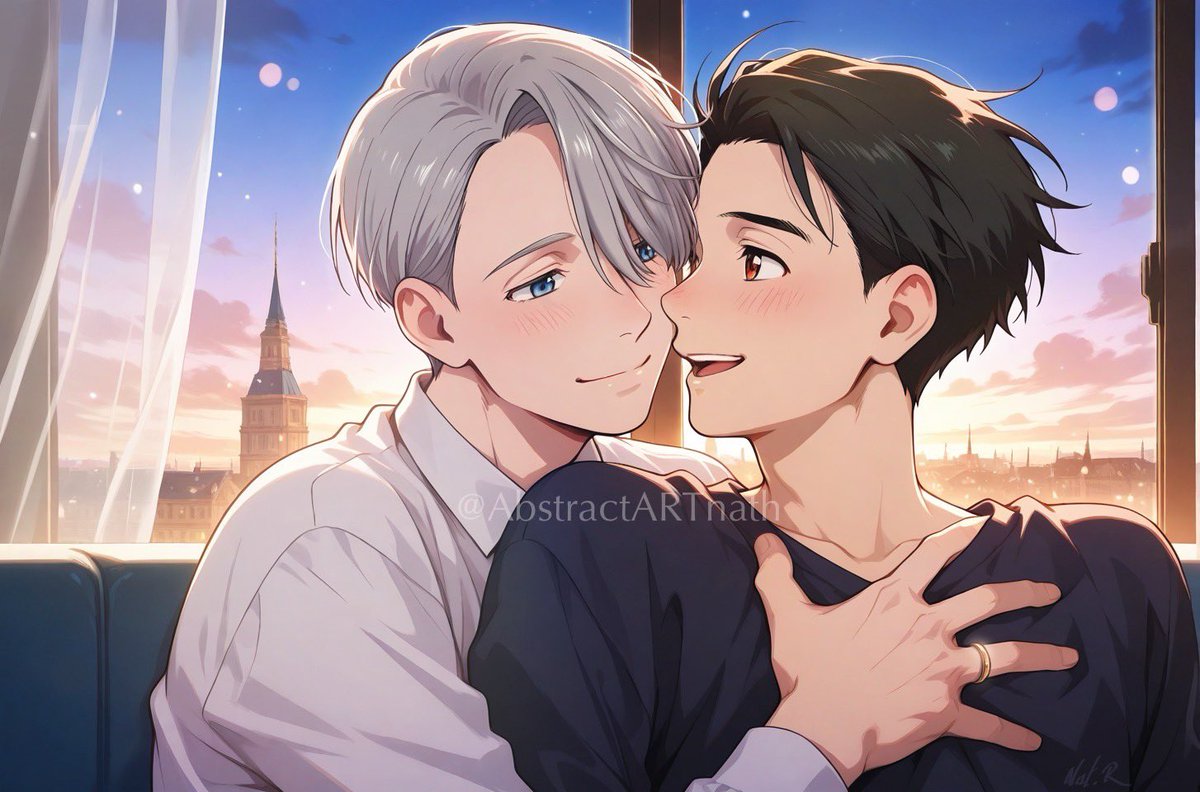 AbstractARTnath's tweet photo. HAPPY 10th Anniversary Yuri On Ice!
🎂💙💍💜🎂
I went to Barcelona 🇪🇸 this summer 😉 (sun eclipse in Spain 📷 🔭)
Sorry for the long time no drawn YOI fanart
#yurionice #YOI #yurionice10thAnniv #victuri #victuuri #victornikiforov #yuri_on_ice #yurikatsuki #BL #yaoi #ヴィク勇 https://t.co/F1LhuhjSRQ