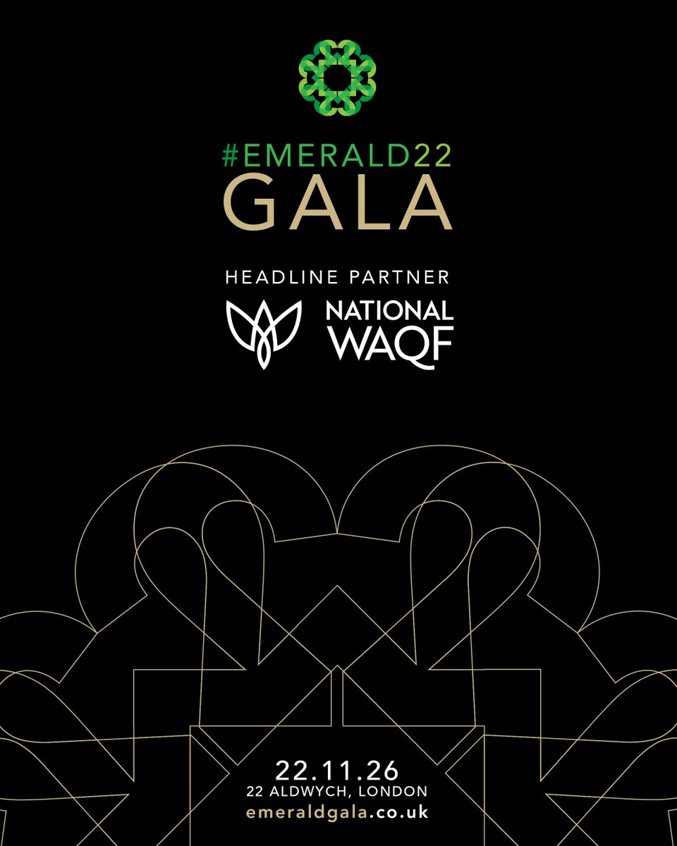emeraldnetwork's tweet photo. Headline Partner for our 22nd Anniversary Gala : National Waqf - in line with the theme of looking at the past, present and future, all about legacy. 

Book via https://t.co/2L4GYpamE8 | e: info@emeraldnetwork.co.uk to explore sponsorship opportunities for the milestone event. https://t.co/rHybb6zT5O