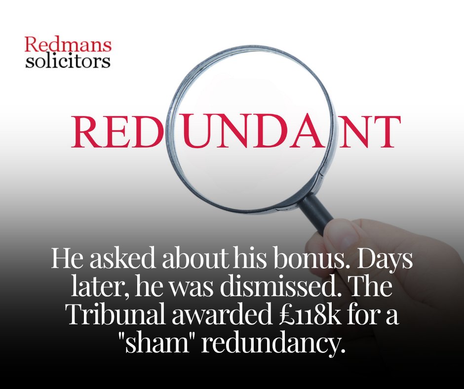 redmans_legal's tweet photo. A finance director has been awarded Β£118,223 after being unfairly dismissed following a dispute over his annual bonus: https://t.co/nwzL7a20CT
---
Employment rights breached? Visit: https://t.co/5wuugQ7gam
#UKemplaw #employmentLaw #unfairdismissal #bonuspay #employeerights https://t.co/6S2BQdOUT1