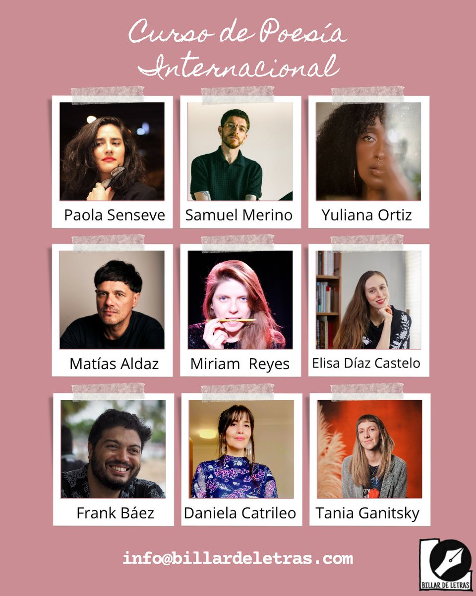 Billardeletras's tweet photo. ¿Y si pudieras aprender poesía de 9 poetas de 9 lugares distintos del mundo hispano?
Curso de Poesía Internacional:
🔴 30 % de descuento para últimas plazas
info@billardeletras.com
https://t.co/NWm2koJkoz
@psenseve 
#Poesía #EscrituraCreativa #CursoDePoesía #PoesíaContemporánea https://t.co/eHBhyOvTrm