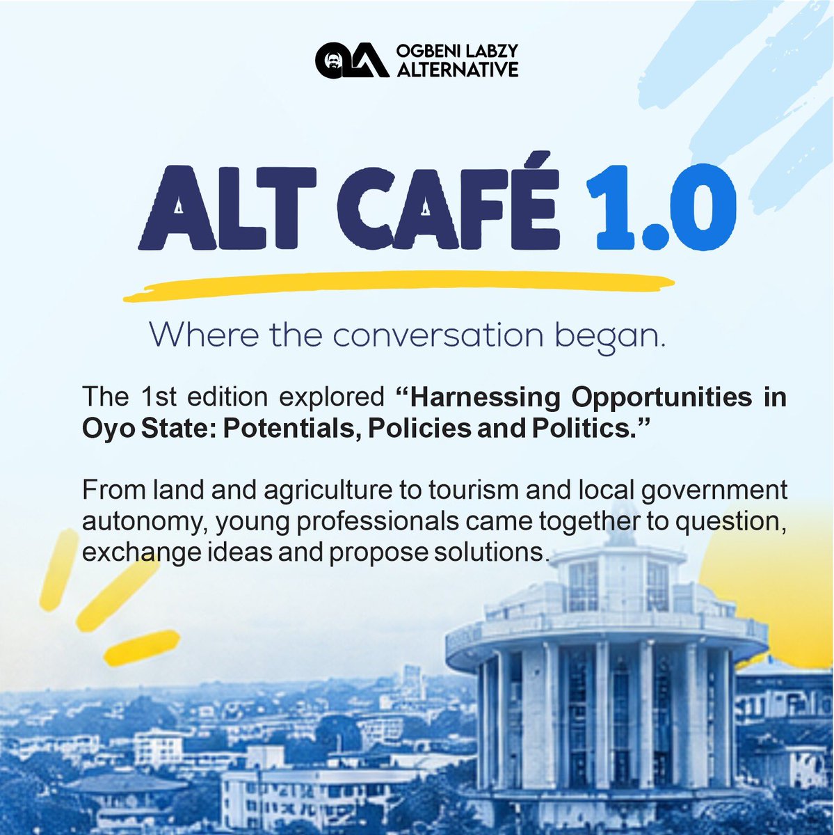 AltCafebyOLA's tweet photo. From an idea to a community. From one conversation to many more. 

These images capture a bit of the journey of Alt Café — from Alt Café 1.0 and 2.0, the conversations and connections we’ve built along the way.

But we’re only getting started.

Follow @altcafebyOLA and stay close https://t.co/dR2GcJgtuv