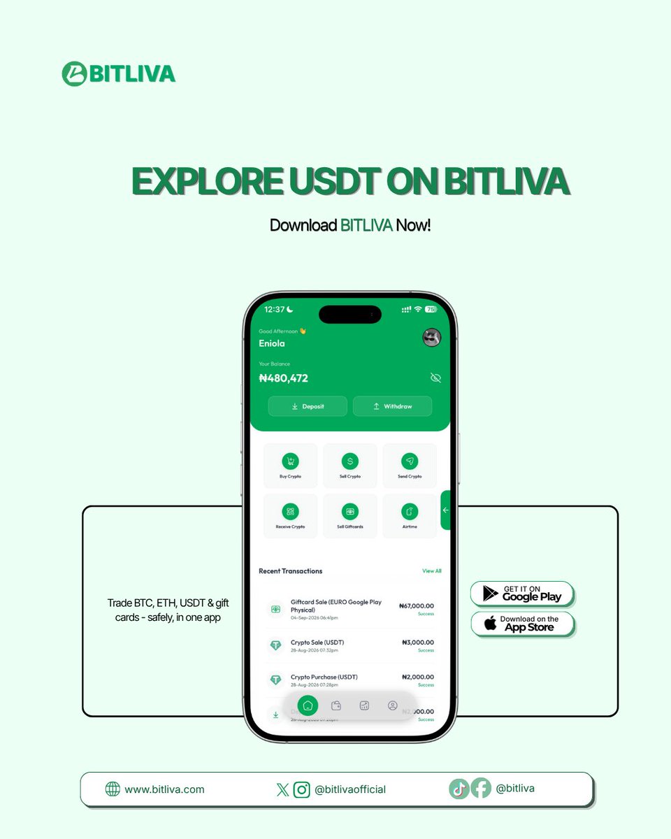 usebitliva's tweet photo. It’s the dollar, minus the paperwork. ���

Trade USDT on BitLiva. https://t.co/1IP31AbQVH