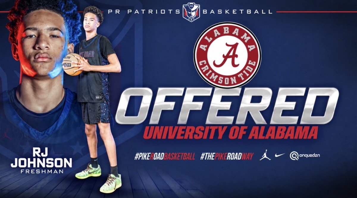 PikeRoadBB's tweet photo. Congratulations to Robert “Rj” Johnson on his offer to the University of Alabama. 

#PikeRoadBasketball | #ThePikeRoadWay https://t.co/f68ZH1HlQr