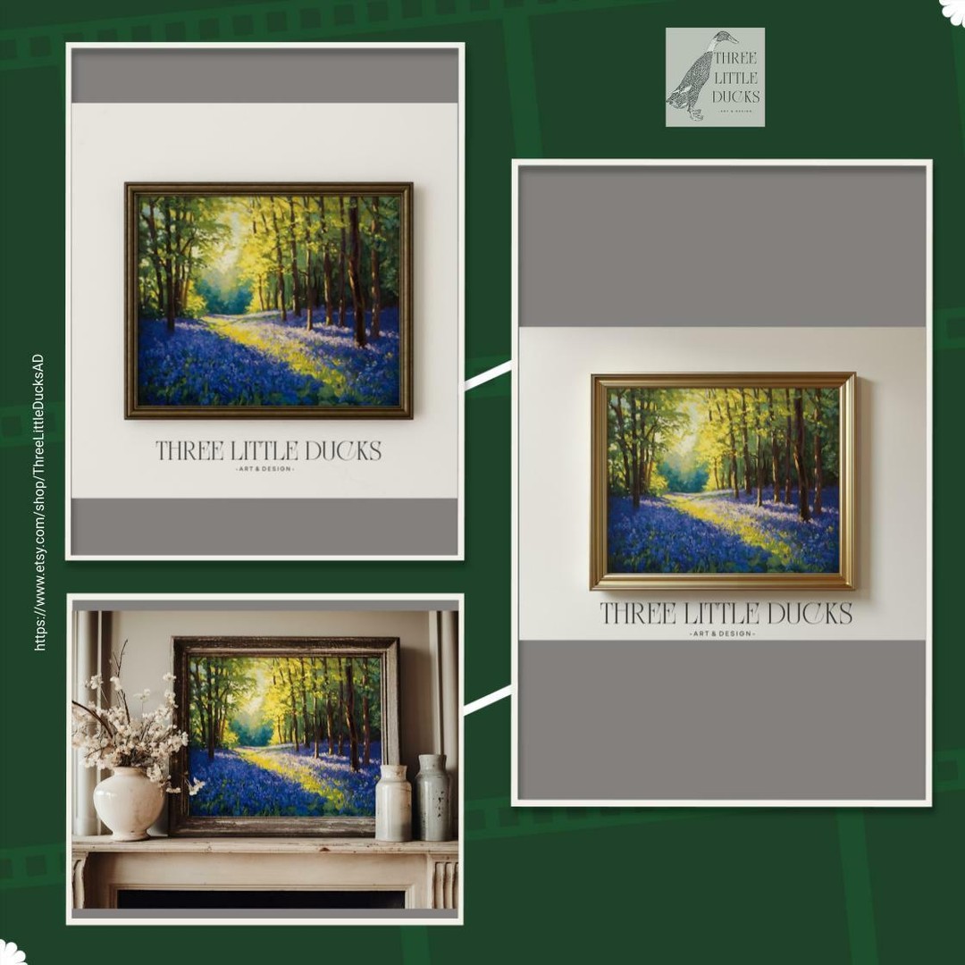 KellyGilmodk's tweet photo. Bring nature indoors with Woodland Bluebell Landscape wall art. A sunlit forest path adds rustic charm, spring serenity, and creative energy to any room—perfect for a cozy, peaceful retreat. https://t.co/dDde2ry2Gu