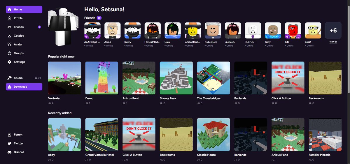 Vortex_news123's tweet photo. this might be either the golden era of vortex, or the downfall ๐ฅน
- more catalog items (free and paid ones)
- complete redesign of the website
- alot more
and as halo said there will be a LOT more updates very soon
#vortex #news #roblox #armyforpresident #setsunaformod https://t.co/NWagnLzz3l