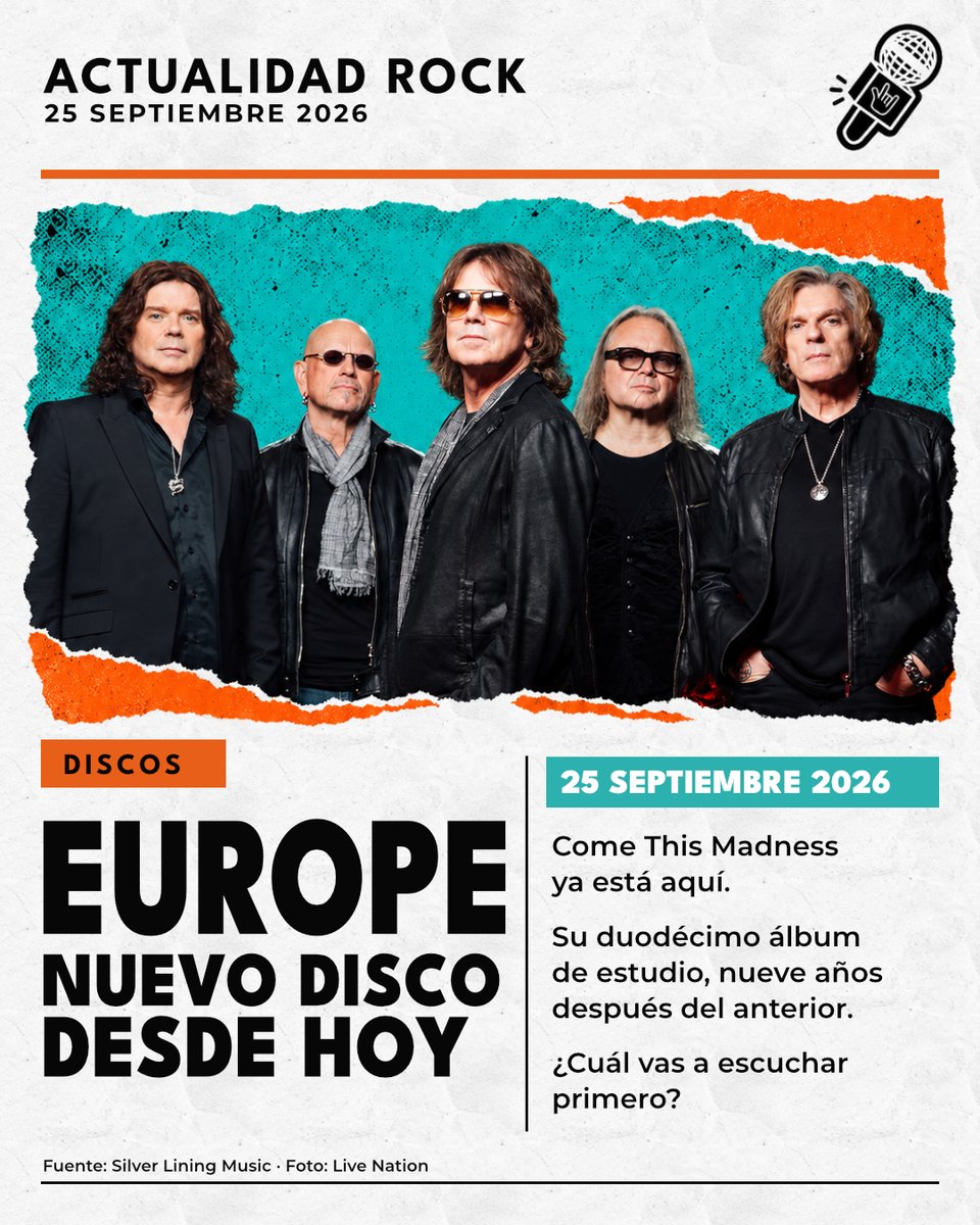 RockCampES's tweet photo. Estrenamos RockCamp News 🤘

U2 anuncia «Carnaval de Luz».
Ozzy &amp; Black Sabbath estrenan tráiler: su despedida llegará al cine el 28/10.
Europe publica hoy «Come This Madness».
#RockCampNews https://t.co/3EXDBv08tQ