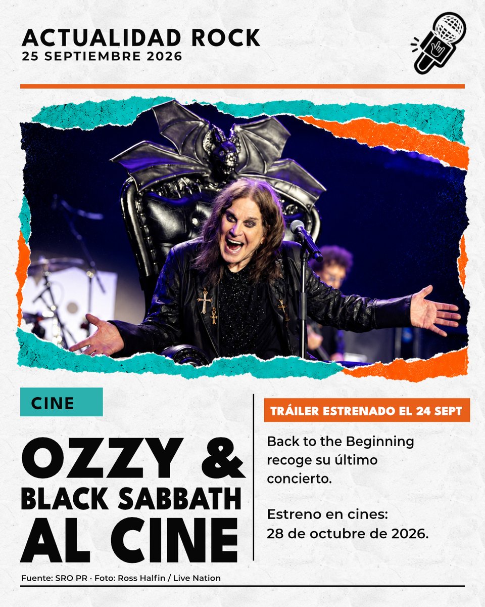 RockCampES's tweet photo. Estrenamos RockCamp News 🤘

U2 anuncia «Carnaval de Luz».
Ozzy &amp; Black Sabbath estrenan tráiler: su despedida llegará al cine el 28/10.
Europe publica hoy «Come This Madness».
#RockCampNews https://t.co/3EXDBv08tQ