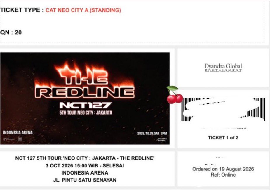 zcasiy's tweet photo. wts tiket nct 127 5th tour neo city: jakarta - the redline 

✅Neocity A (2 Tix)
QN 166 (5.000k)
QN 209 (4.815k)

diurus sampe fisik

t. wts wtb tiket ticket jkt ilichil neocity red line cat 4 a-b rv restricted view #zonajajan #zonauang https://t.co/ycaKn5dSsS