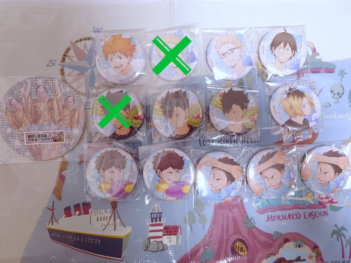 mag_jade's tweet photo. ▶交換◀ハイキュー 缶バッジ 水遊び

【譲】日向、月島、山口、☆黒尾２、☆孤爪、☆及川２、岩泉３

【求】☆角名、侑＞治

☆同士の交換

ツイフィ必読。郵送交換です。
検索からでもお気軽にどうぞ🍀 https://t.co/LE9SB1HtGn