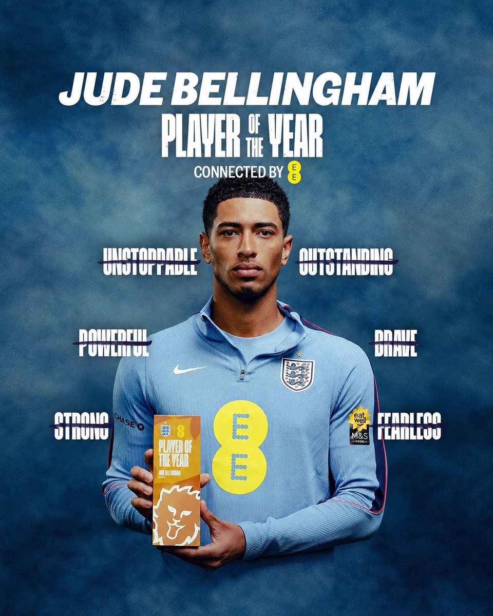 TouchlineX's tweet photo. 🚨 𝗢𝗙𝗙𝗜𝗖𝗜𝗔𝗟: Jude Bellingham has been named the England Men's Player of the Year for the 2nd year running. https://t.co/Zkilr8UIPl