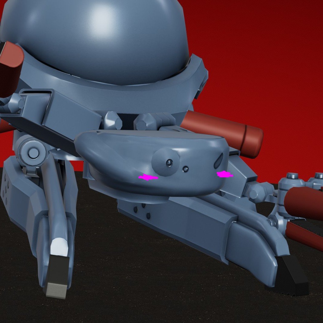 Daga_Production's tweet photo. The spider tank is rigged! Turns out not nearly as scary as I thought although I havent tried to Import any bones/anims into engine yet so still a chance for pain 😅
Now I can finish off my other project then its stylised o'clock texturing this, cant wait!
#gamedev #sprawlzero https://t.co/TDwpI8x519
