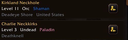 Kurumivixi's tweet photo. ‘illegal Migrant’ name is banned but these are okay according to WoW devs https://t.co/aqGKURiIxB