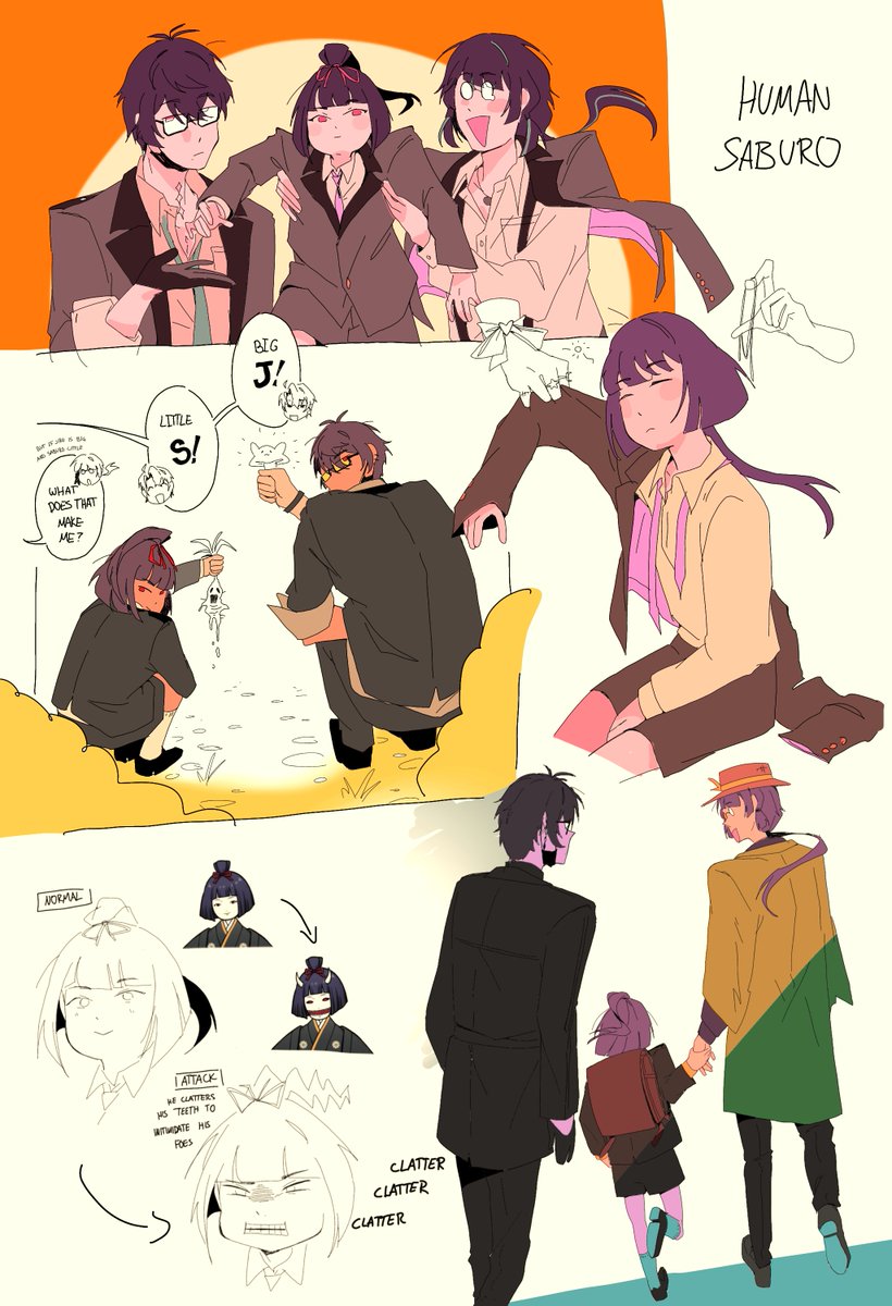 DebunkerTo42540's tweet photo. [Delusional] Human!Saburo doodles https://t.co/qViGqgSoue