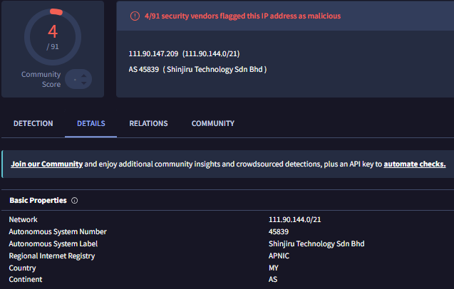 OpcodeIntel's tweet photo. 111.90.147[.]209
sarcomagroup[.]com

#SARCOMA #Ransomware #ThreatIntel

@skocherhan @smica83 https://t.co/AElxlUzZOK