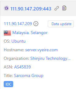 OpcodeIntel's tweet photo. 111.90.147[.]209
sarcomagroup[.]com

#SARCOMA #Ransomware #ThreatIntel

@skocherhan @smica83 https://t.co/AElxlUzZOK