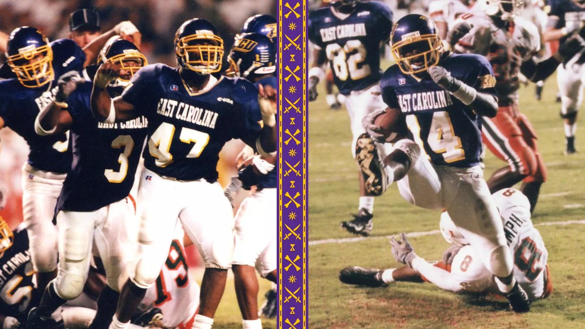 CFBHome's tweet photo. 27 years ago today, ECU beat #9 Miami FL 27 to 23. ECU was trailing 23 to 3 and went on a 24-0 run to get their 1st ever win over a top 10 team which earned the team the Disney's Wide World of Sports Spirit Award that season. https://t.co/hH8KNfvEKi