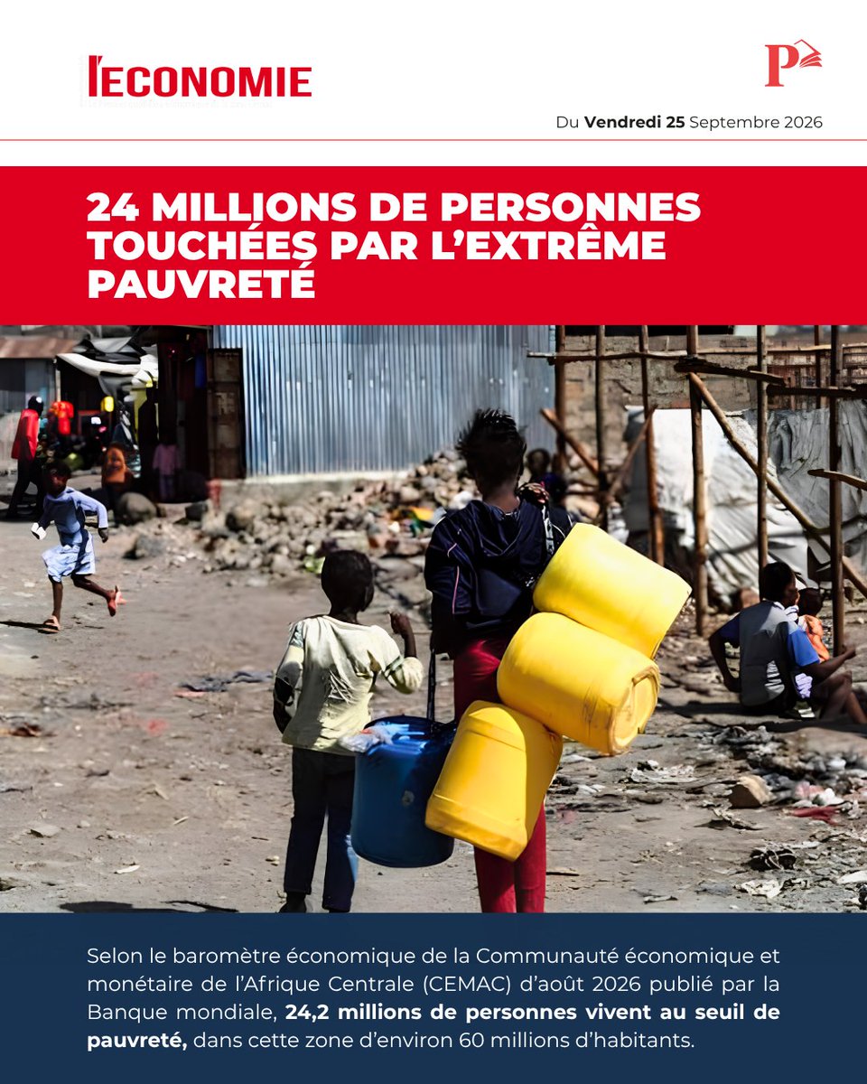 Sodipresse's tweet photo. #𝗖𝗲𝗺𝗮𝗰 - 24 millions de personnes touchées par l’extrême pauvreté

📌 Extrait de @Le quotidien L'Economie 

Achetez ce journal en version numérique → https://t.co/xku8elgfoQ

𝑉𝑜𝑡𝑟𝑒 𝑑𝑖𝑠𝑡𝑟𝑖𝑏𝑢𝑡𝑒𝑢𝑟 𝑑𝑒 𝑝𝑟𝑒𝑠𝑠𝑒

#KiosqueSodipresse #SodipresseGA #LEconomie https://t.co/iK6Xa6IWfR