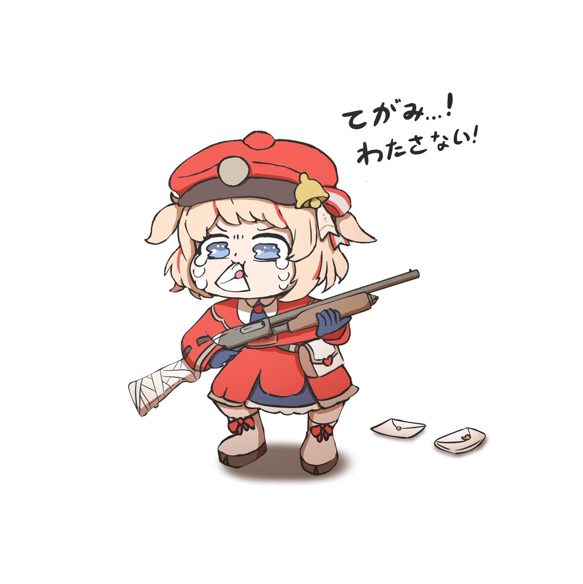 Ebihuraii3's tweet photo. ちなみに当日、レミントン版も描いてました。

#つづり絵お届け https://t.co/J5YU49KDeo